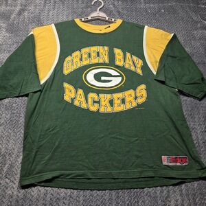 Vintage THE EDGE Green Bay Packers Men's Short Sleeve Shirt Size Large Retro NFL